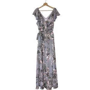 Birdy Grey Jackson Chiffon Doe Painted Botanics Dress Size 1X